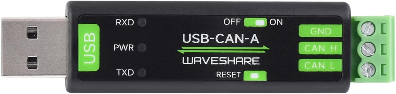 Waveshare USB to CAN Adapter Model A, STM32 Chip Solution, Multiple Working Modes, Multi-System Compatible