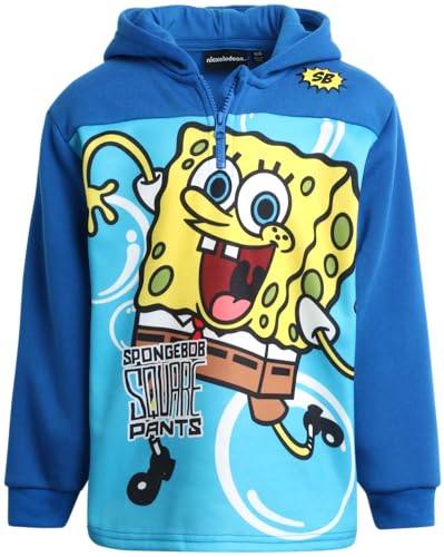 Nickelodeon Moletom para meninos Bob Esponja Calça Quadrada – Moletom com Capuz de Lã com Zíper 1/4