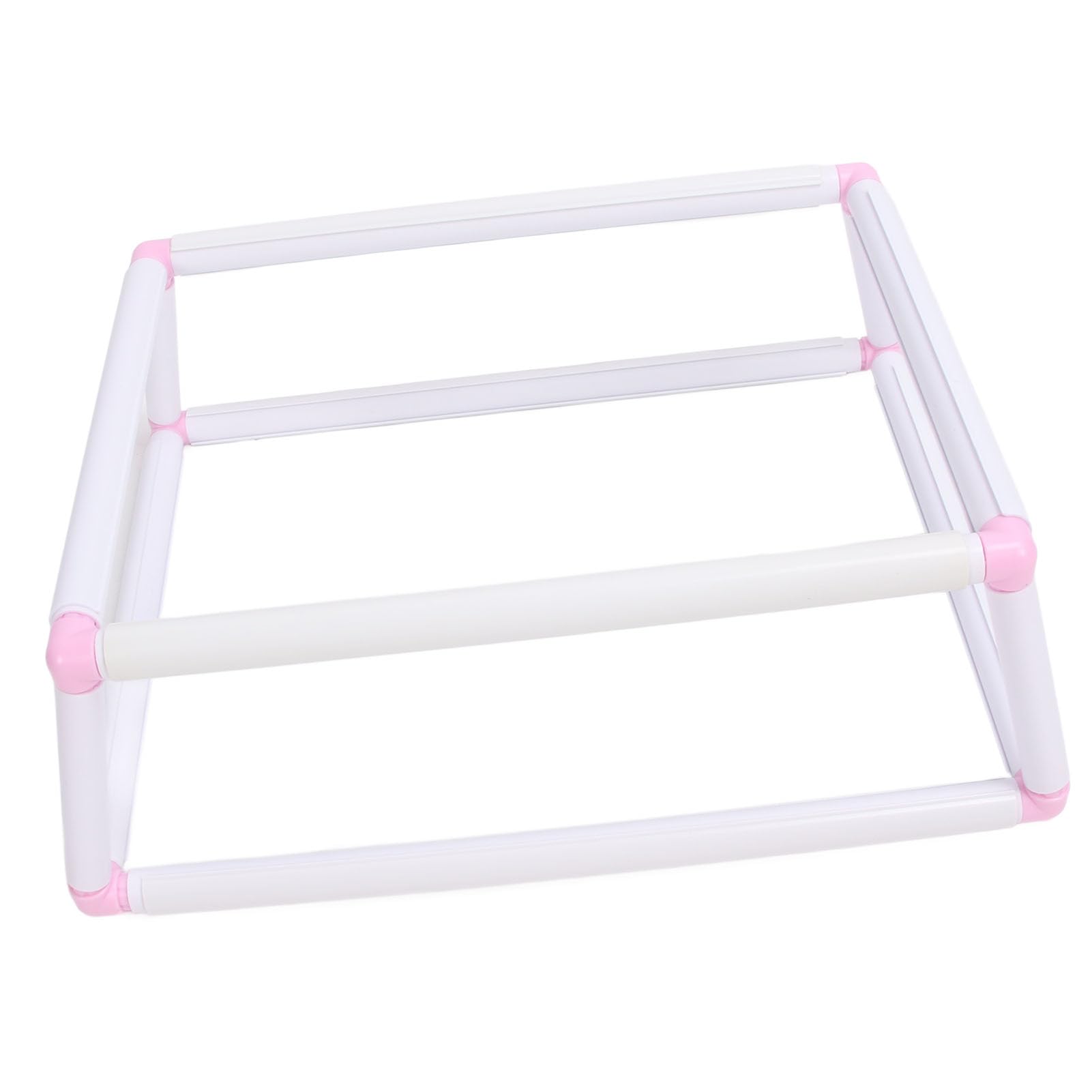 Uchwyt na ramkę do haftowania Dwuwarstwowy klips na tamborku do haftu krzyżykowego Plastikowy podręczny stojak na ramki (Pink)