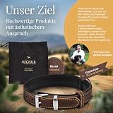 Michur Minimo Hundehalsband Leder, Lederhalsband Hund, Halsband, Braun, Leder, in verschiedenen Größen erhältlich