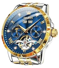6691:Gold silver strap&blue dial