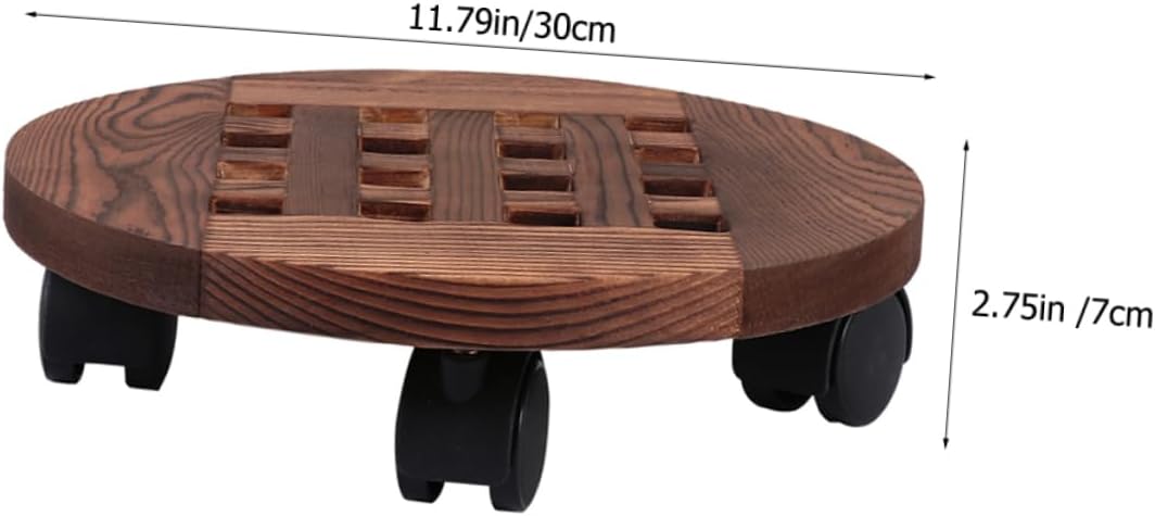 Hemoton Rolling Planter Tray Wheels Flowerpot Mover for Outdoor Indoor Plant Pot Base Trolley Rotation Stable Non-Slip for