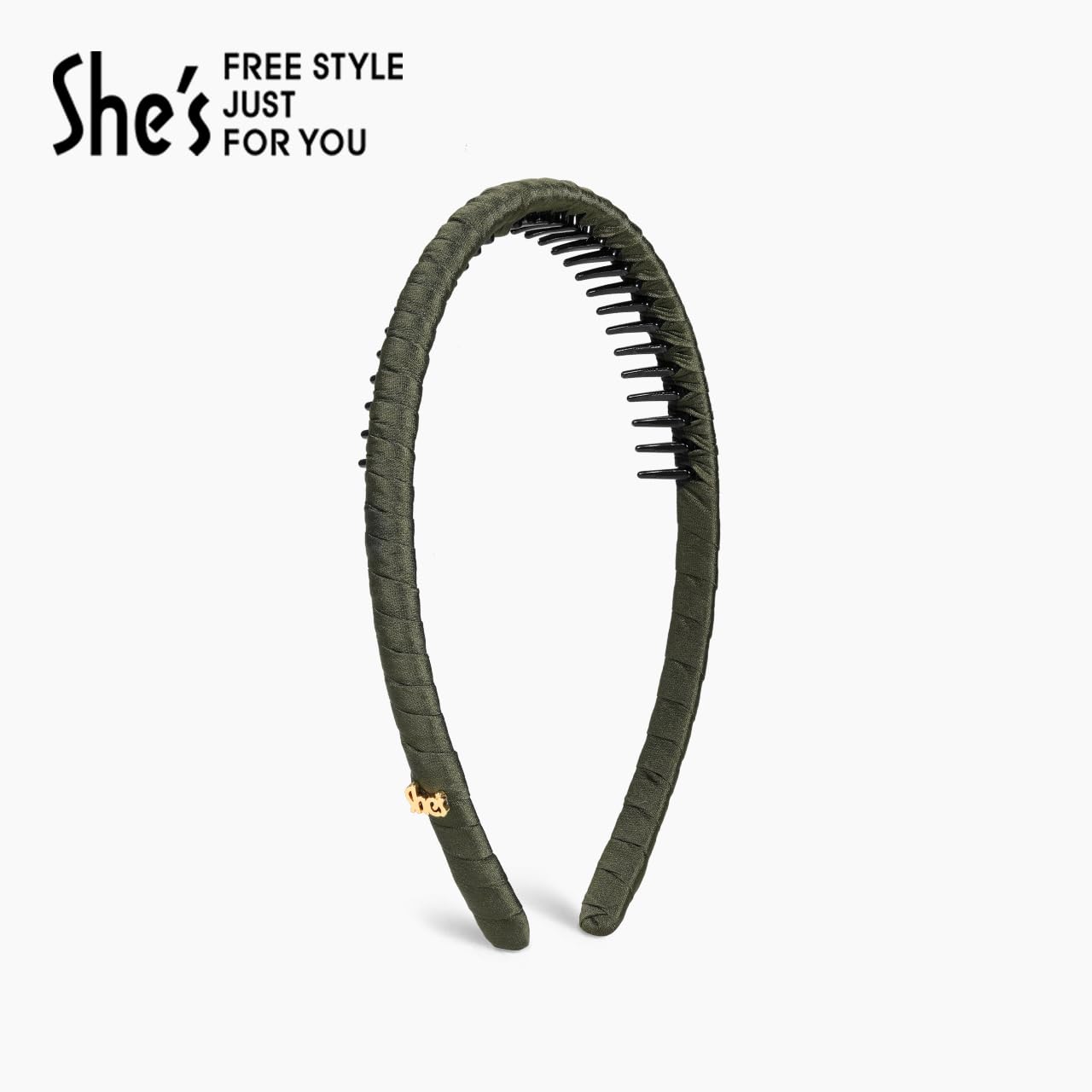 SHE'S FREE STYLE JUST FOR YOU Upgraded Classic Thin Headbands for Women, Non-Slip Polyester & Plastic Hair Bands with Teeth for Strong Hold Grip, Durable Hair Accessories (Green, Classic) - Image 4