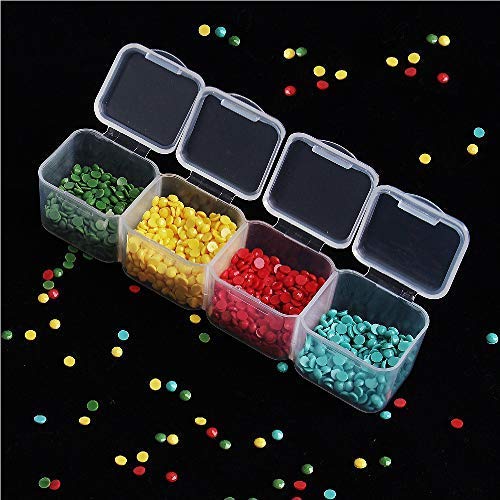 2 Pack Diamond Embroidery Boxes, 28 Grids Slot Diamond Painting Beads Storage Boxes, 5D Diamond Painting Accessories Craft Storage Containers With Marker Stickers #TOP7