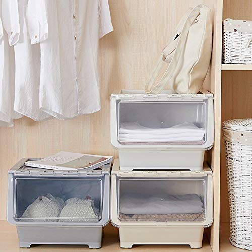 Boîte de rangement cuisine bois massif empilable multifonction grande capacité