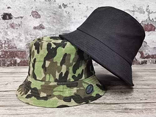 Classic Green Camo Bucket Hat For Men Women Kids, 100% Cotton Packable Reversible Fishing Hunting Summer Travel Beach Sun Hat #TOP1