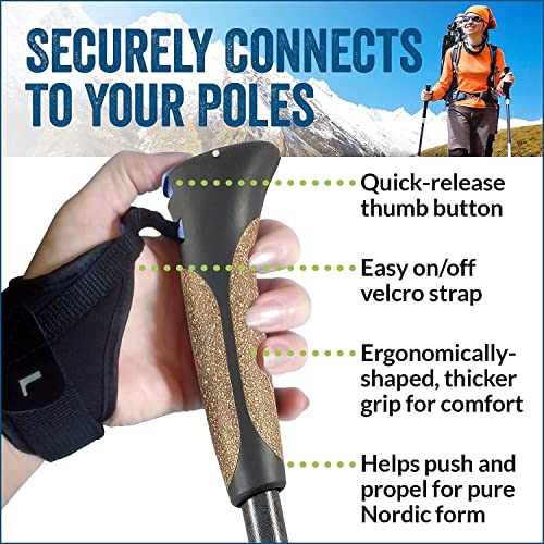 York Nordic Ultralight Folding Walking Poles - Travel Ready - With Rubber Feet, Baskets, And Bag (Nordic Grips - 5'3" To 5'7") #TOP1