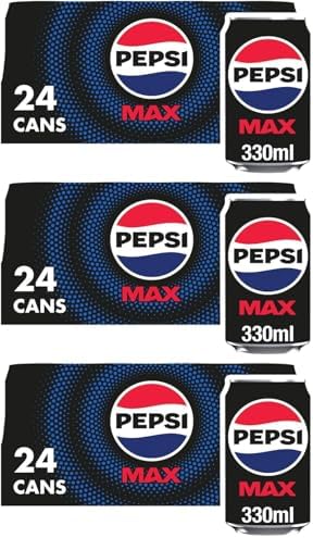 Pepsi Max No Sugar Cola Cans 24 x 330ml (Pack of 3)