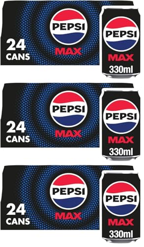 Pepsi Max No Sugar Cola Cans 24 x 330ml (Pack of 3)