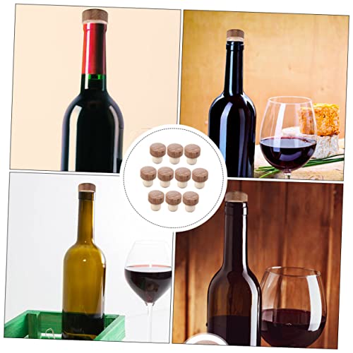 Alipis Rolha De Madeira 10 Pcs Rolha De Vinho De Madeira Plugue Garrafa De Vinho Tampa De Garrafa De