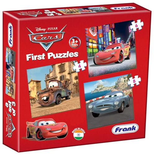 Image of Frank Disney Pixar Cars First Puzzles - A Set of 3 Jigsaw Puzzle for Kids Above 3+ Years - Fun & Challenging Brain Booster Games - for Focus and Memory - 13704