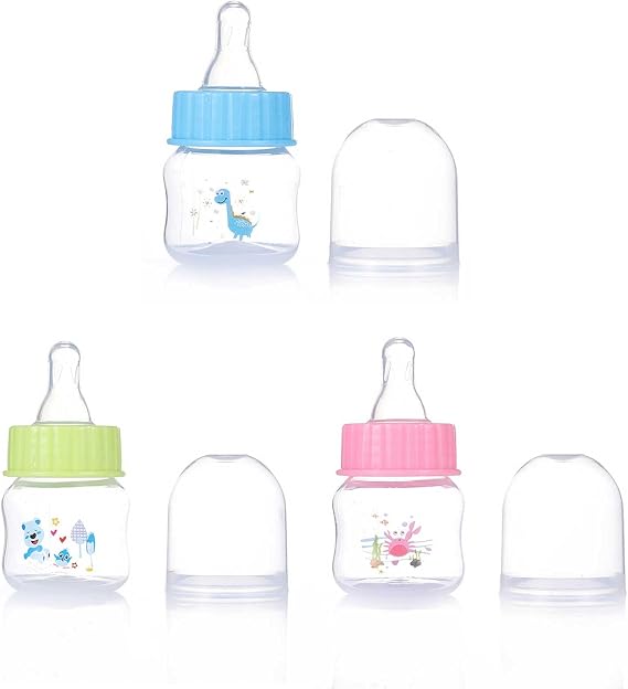 Feeding Bottle Baby Nursing Essential Newborn Milk Bottle 50ml/1.7oz Feeding Bottle Cartoon Print Baby Plastic Bottle Newborn Nursing Supplies