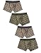 David Archy Men's 4 Pack Camouflage Printed Cotton Trunks
