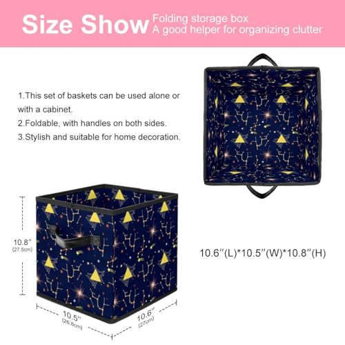 Cube de rangement tissu motif constellation pour placard propre et ordonné