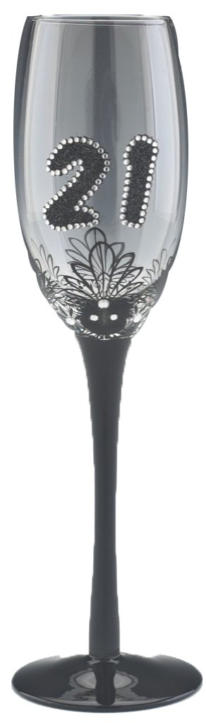 Boxer Gifts Age 21 French Lace Champagne Flute, Clear