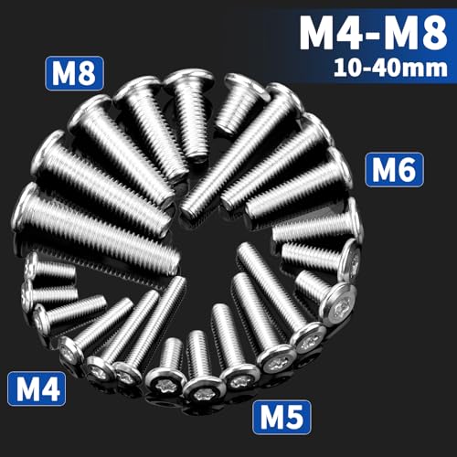 XRXYMQ 25 Stück M6 Schrauben Flachkopfschrauben M6x16 mm Schrauben 304 Edelstahl Schrauben linsenkopfschrauben M6 Torx Schrauben mit Schraubendreher Bit Schraubenschlüssel für Montage Wartung