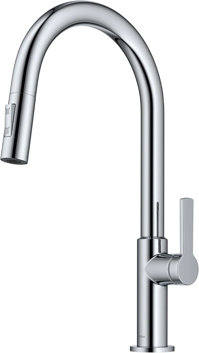 KRAUS Oletto Single Handle Pull-Down Kitchen Faucet in Chrome, KPF-2820CH