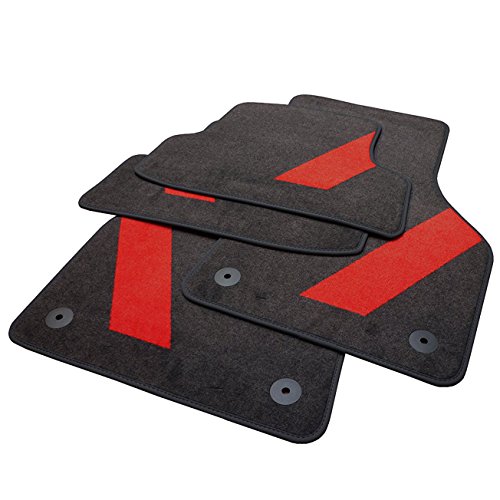 Tapis auto Audi 8V1061270A kit textile décoratif rouge blanc pour sol voiture