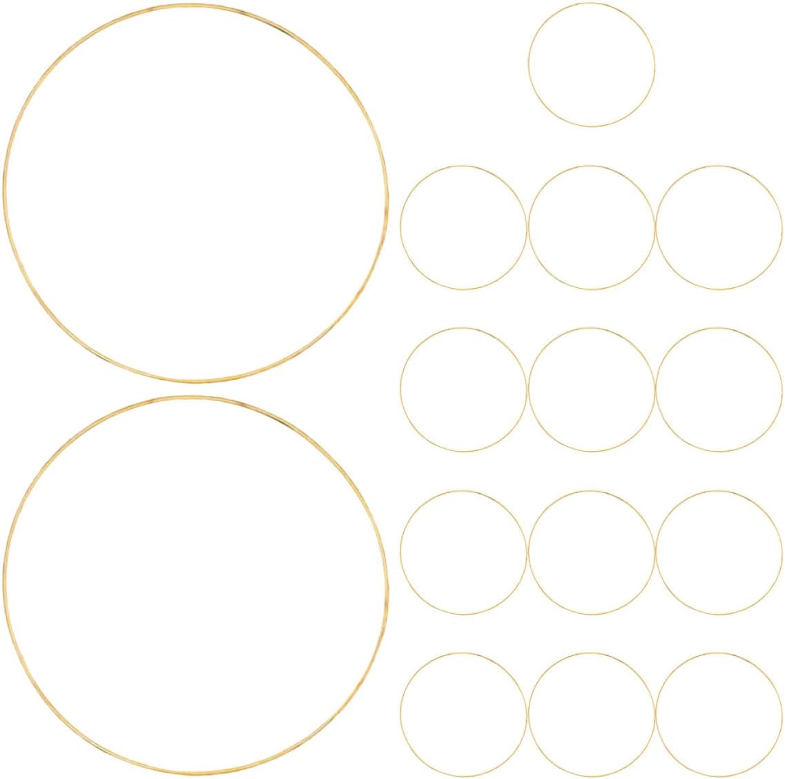 GARVALON 15pcs Metal Dream Catcher Hoops for Crafts Metal Circles for Home Decor and Wind Chimes for Weddings and Festivals