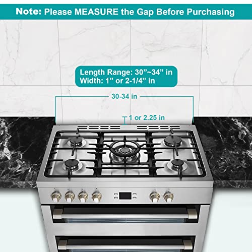 30" 34" Stove Gap Filler, Slidein Range Rear Filler Kit Stainless