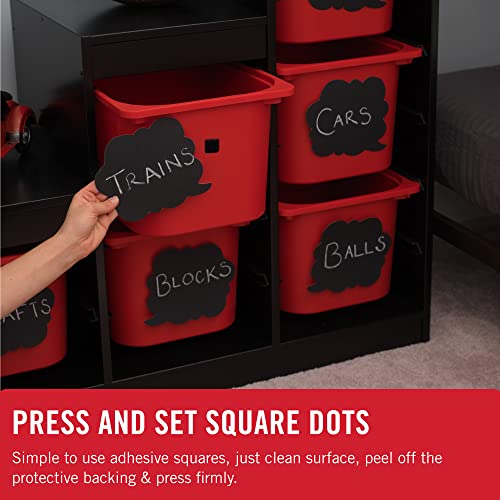 Image of VELCRO Brand Mounting Squares | 200pk, 7 /8 inch Black Square Dots | Adhesive Sticky Back Hook and Loop for Teacher Supplies, Office Organization | VEL-30814-AMS