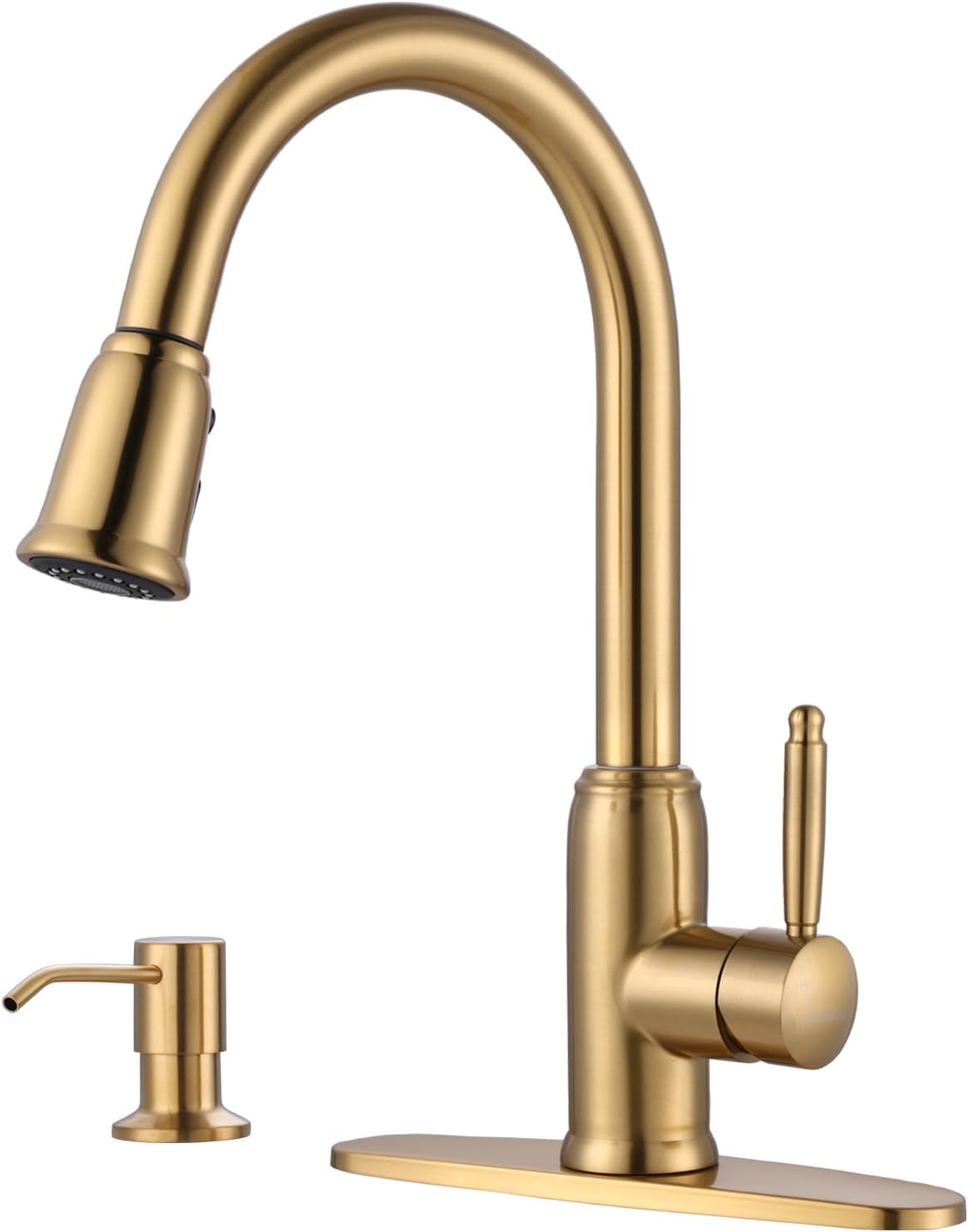Gold Kitchen Faucet with Soap Dispenser, WOWOW Stainless Steel Kitchen