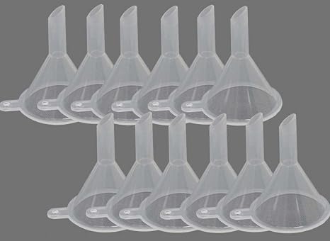 Hawk (12 Pack) Precision Mini PE Funnel | 1.5 (3.8 cm) x 1 (2.5 cm) | Lab, DIY, Perfumes, Oils & Crafts | No Spills & Precision Pouring