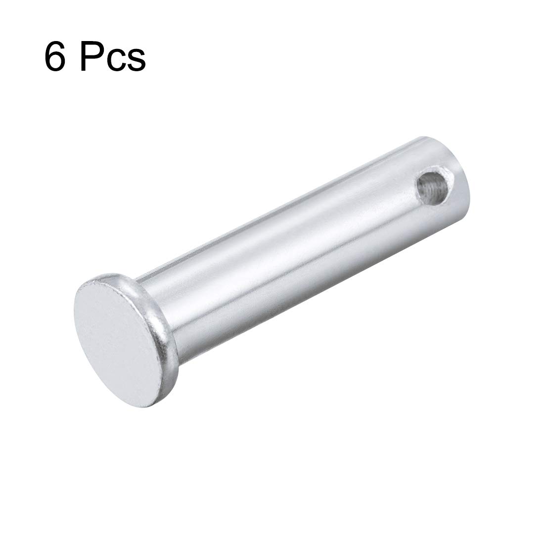 Sourcing Map Pasadores De Horquilla 6x60mm Acero Galvanizado | Cabeza Plana Y Un Orificio | 10 Piezas | Anticorrosión Para Maquinaria Y DIY