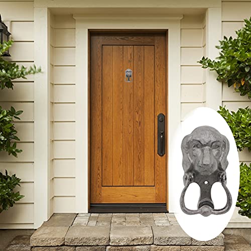 Lenspdid Deluxe Wall Decor Renovator's Supply Antique Dog Head Door Knocker, Cast Iron Front Door Pull Handle For Barn Shed Doors Interior Doors Home Decor Accessories #TOP6