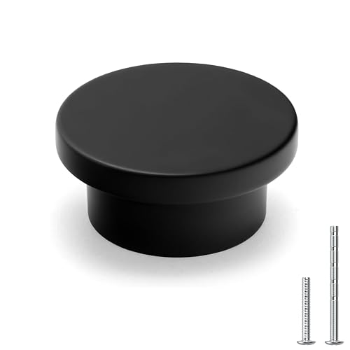 Goldenwarm 12 Pack Black Cabinet Knobs, Zinc Alloy Round Drawer