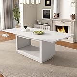 Design moderne et sobre : avec son plateau blanc clair et ses lignes simples, cette table s'intègre facilement dans n'importe quelle maison moderne, nordique ou minimaliste. Il donne à votre salle à manger une ambiance fraîche et lumineuse à la fois fonctionnelle et esthétique.