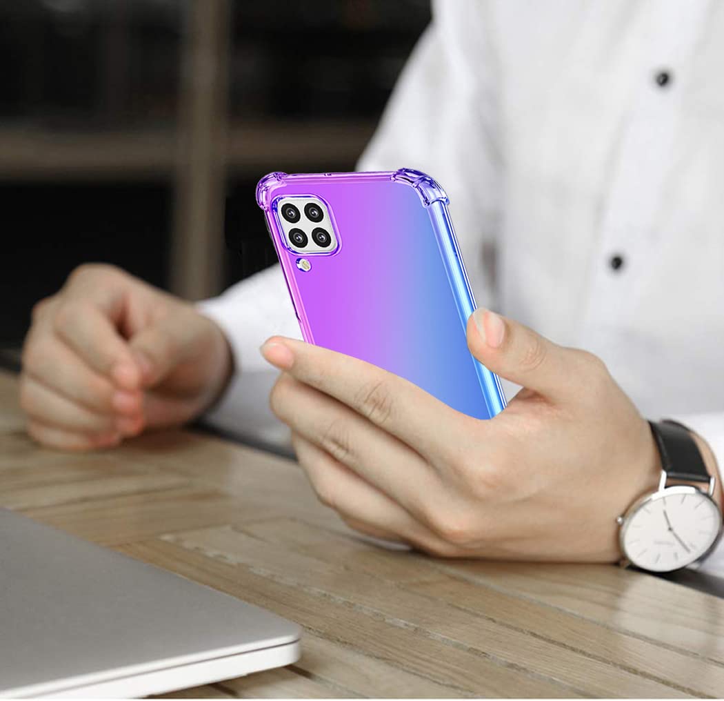 Gufuwo Coque Pour Huawei P40 Lite 4G/Nova 6 SE/Nova 7i JNY-L21A, Coque De Téléphone Fine En Fibre De Carbone TPU Souple Anti-rayures Et Antichoc Pour Huawei P40 Lite 4G, Bleu