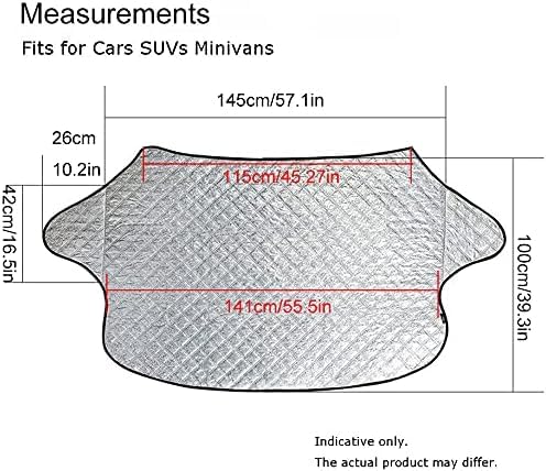Image of Car Windshield Sunshade Cover - Heavy Duty Protective Windscreen Cover for All-Season Use- Snow Ice Frost Sun UV Dust Water Resistent - Pefect Fit for Cars All Years Summer /Winter