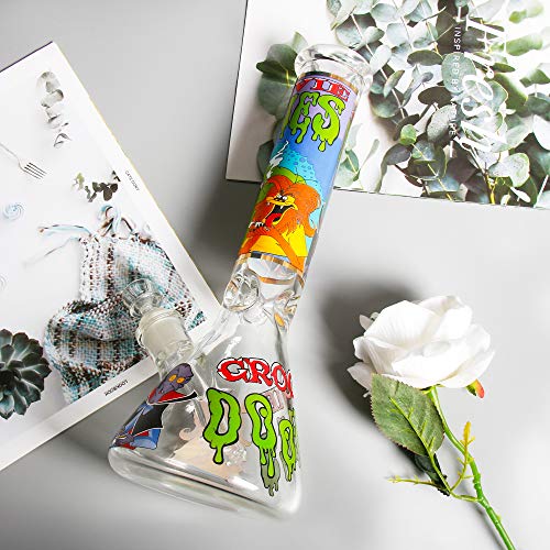 REANICE Durchmesser Bongs 35cm Recycler Glas Wasserpfeife Bong mit Downstem Bowl Cartoon Bubblers Pipes – Bild 7