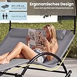 COSTWAY Doppelliege für 2 Personen mit Sonnendach