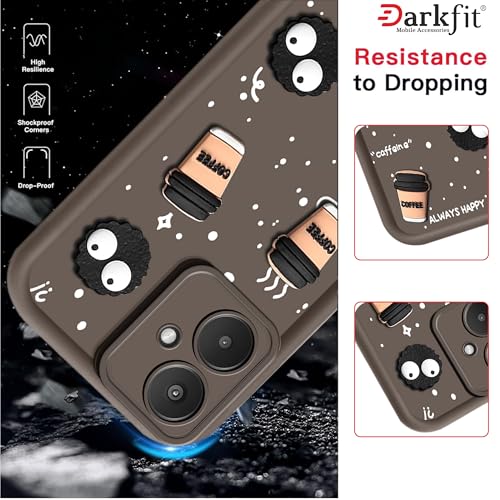 Image of Back Case Cover Compatible with OnePlus Nord CE 3 Lite 5G | Cute Fun Cartoon Ball 3D Coffee Silicone Case | Body Protection | Camera Protection | Shock Proof | Color Brown | Pack of 1