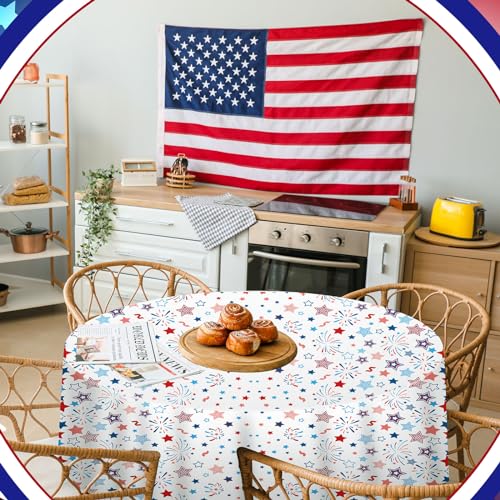 Windkream 6 Pcs 4th of July Round Tablecloth Plastic 84",White by Windkream - Used condition - Image 5