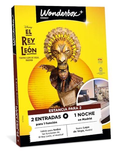 Entradas El Rey León con hotel en Madrid en la caja regalo de Wonderbox Connect