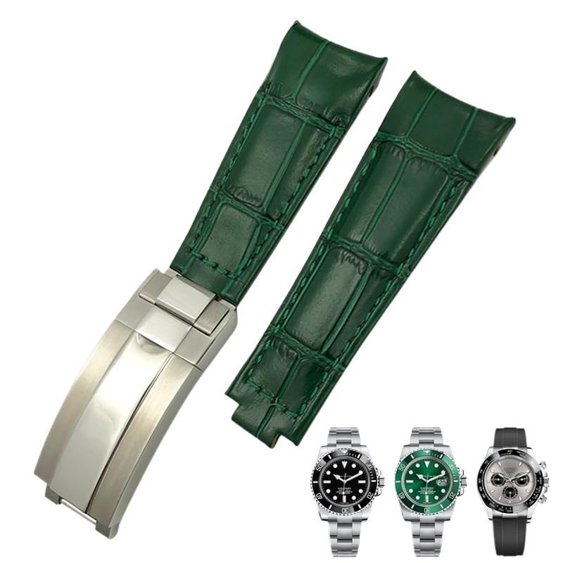Bracelet de montre en cuir 20mm à extrémité d'arc marron pour boîtier rond