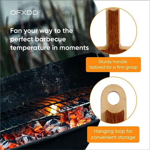 Abanico manual de madera para barbacoa y parrilla miniatura 4