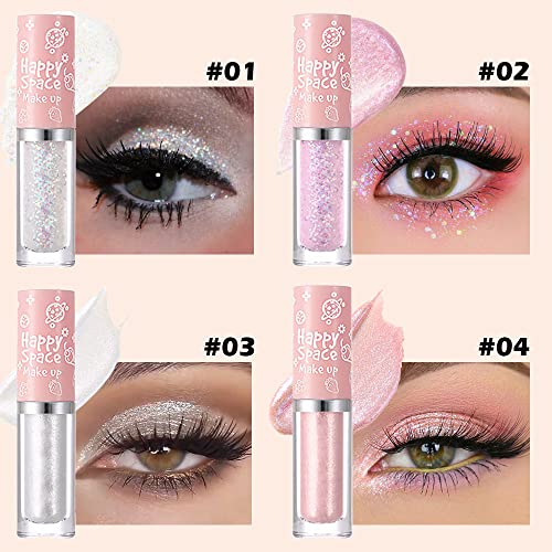 Evpct 8 Colors Liquid Glitter Shimmer Metallic Eyeshadow Set Glitter Sparkle Colorful Liquid Eyeliner Makeup Set Delineador Pupilentes De Ojos Contra El Agua Sombras Colores Para Ojos Con Brillo 03 #TOP1