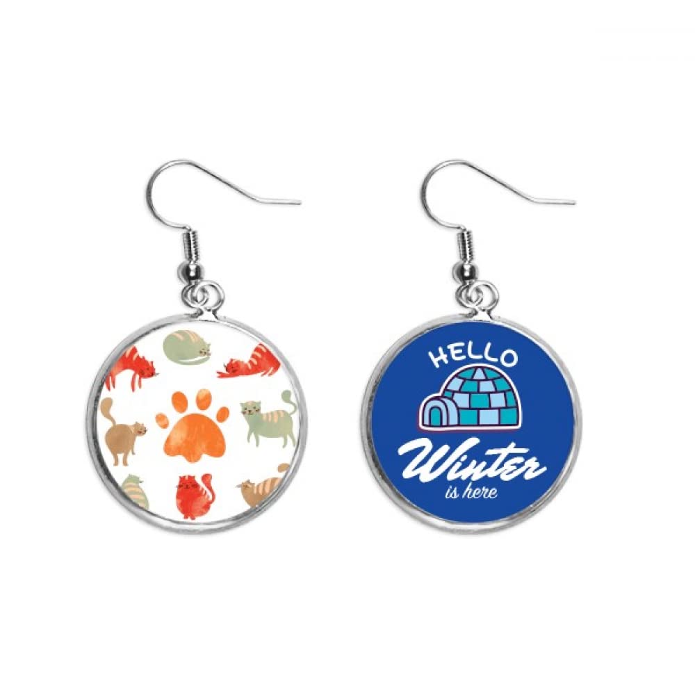 Pendiente de huella de gato joyería de invierno colgante para mujer 5