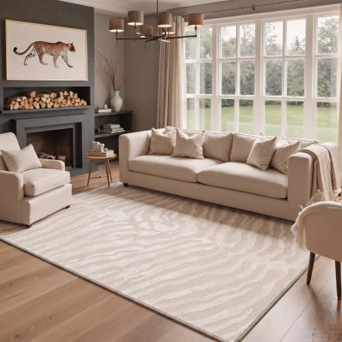 Bavni Zebra Print Rugs 8x10 Washable Area Carpet for Living Room Bedroom