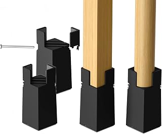 Sephyroth Adjustable Bed Risers 4-Pack 4 Inch with Screw Clamp - Sturdy Furniture Risers for Beds, Tables, Chairs | Fits 0.8-1.6" Square/Round Legs (Black)