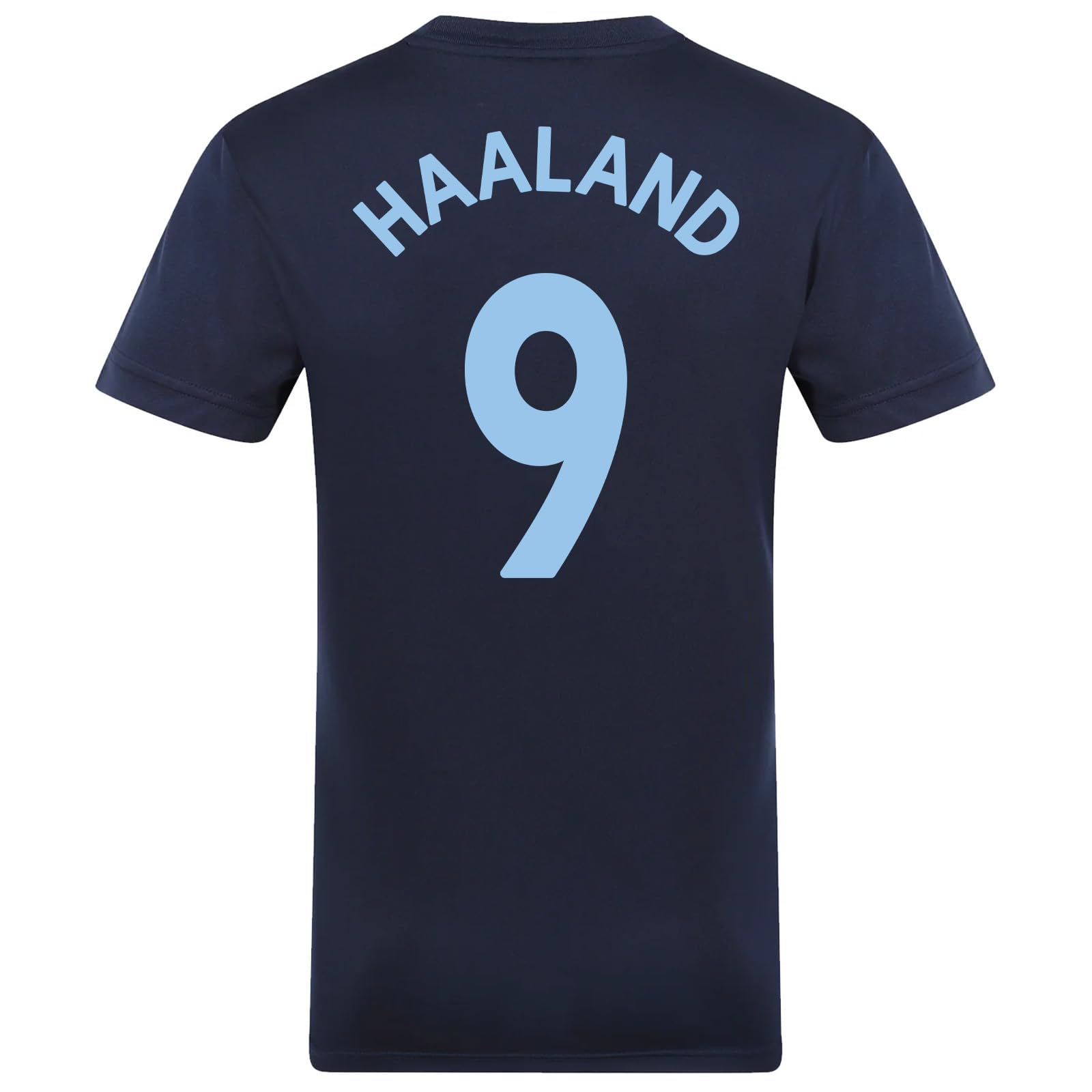 Manchester City Men's Navy Haaland Fc Haaland 9 Poly T-Shirt Navy Blue Large
