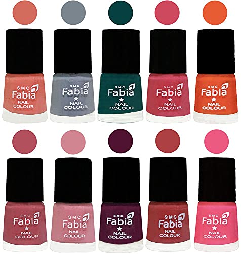 Image of ALL IN ONE (PACK OF 10), Long Lasting Glossy Nail Polish, 6 ml Each, All Vibrant Colours,02057