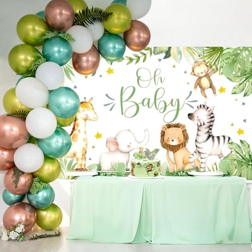 Mocsicka fondo temático safari para baby shower 5x3ft miniatura 2