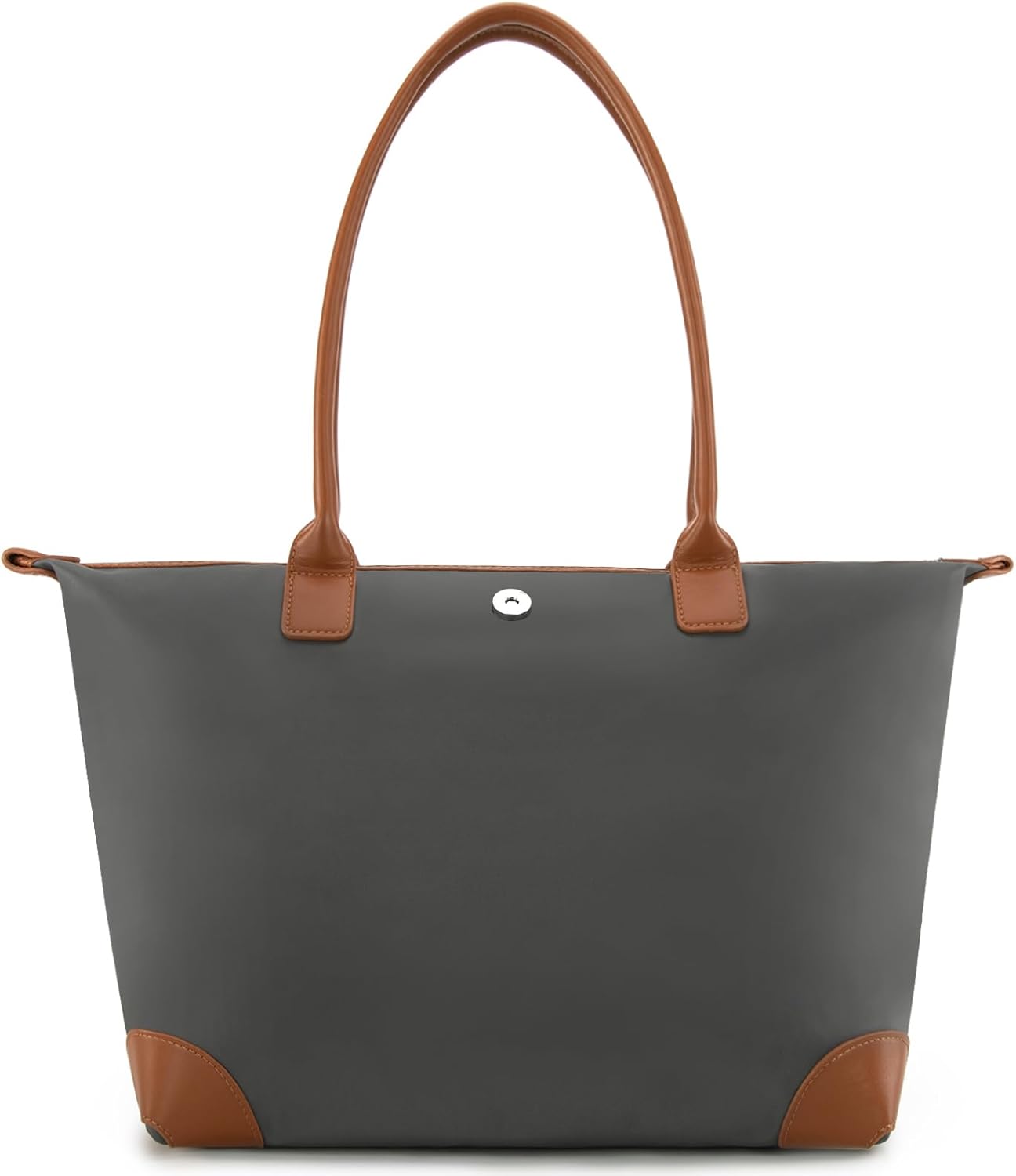Milan Chiva Nylon Tote Bag for Women Large Shoulder Bag with Zipper Lightweight Foldable Work Tote