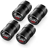 Tire Valve Stem Cap Cover for Audi S3 A3 RS3 A4 A5 A6 A7 RS7 A8 Q3 Q5 Q7 R8 Belt O-Ring Seal Corrosion Resistant tire Valve caps 4 Pcs Black