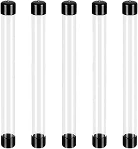 8pcs Empty Storage Tubes 8.26 Inch Long ID 0.78 Inch Clear Rigid Plastic Tubing With Black Rubber Caps Transparent Storage Tube - View #9